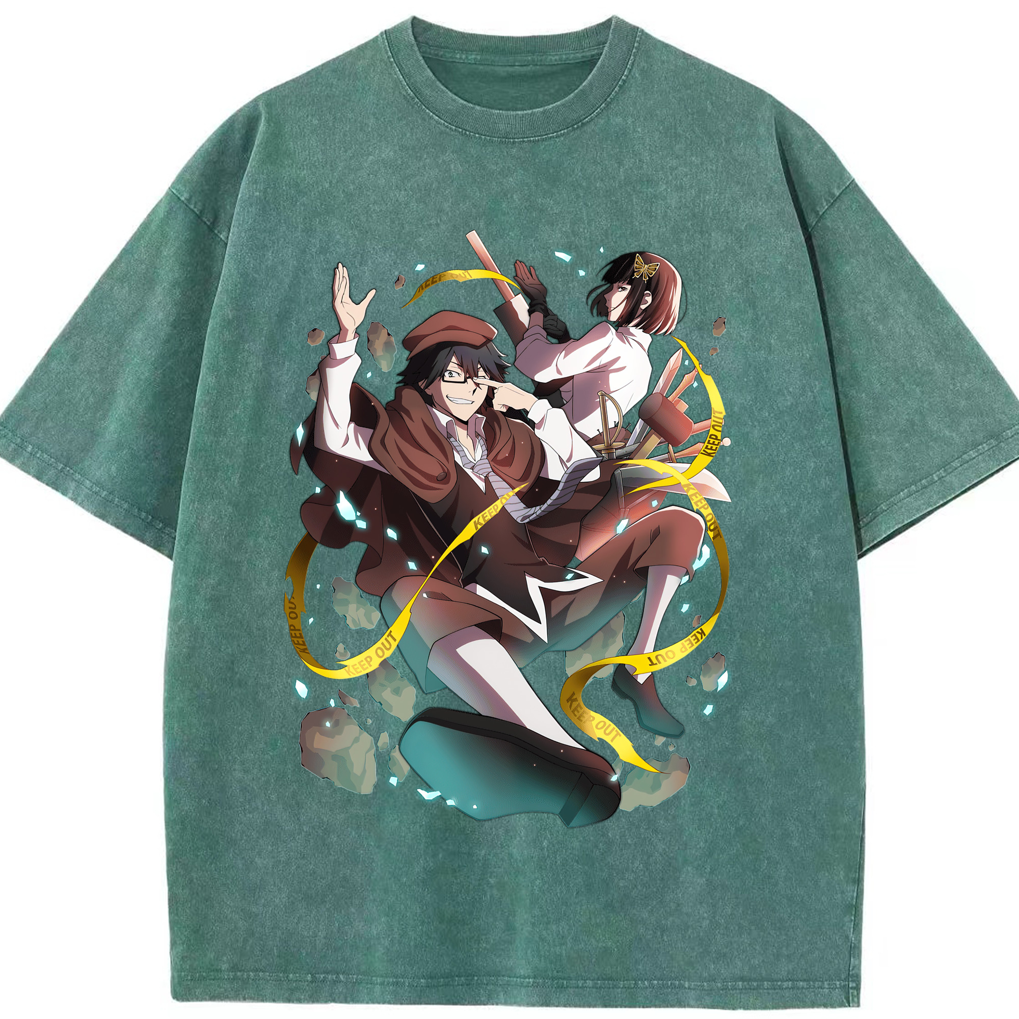（画像用） 文豪ストレイドッグス Bungo Stray Dogs 綿100% ヴィンテージ風 半袖Tシャツ（フロントプリント）